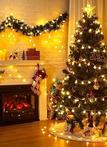 Miniatura 5 de Brightown Luces de Navidad de copo de nieve, 26 pies, 50 luces LED decorativas para exteriores, 8 modos, impermeables, inastillables, copo de nieve,