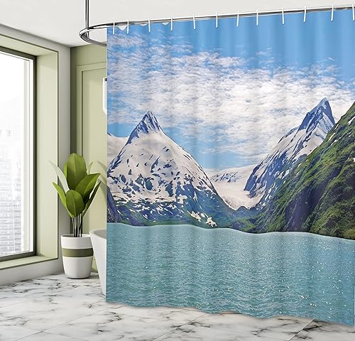 Miniatura 9 de Ambesonne Cortina de ducha japonesa, una puerta rústica circular y apertura de puerta de un parque nacional, imagen de paisaje natural de hábitat