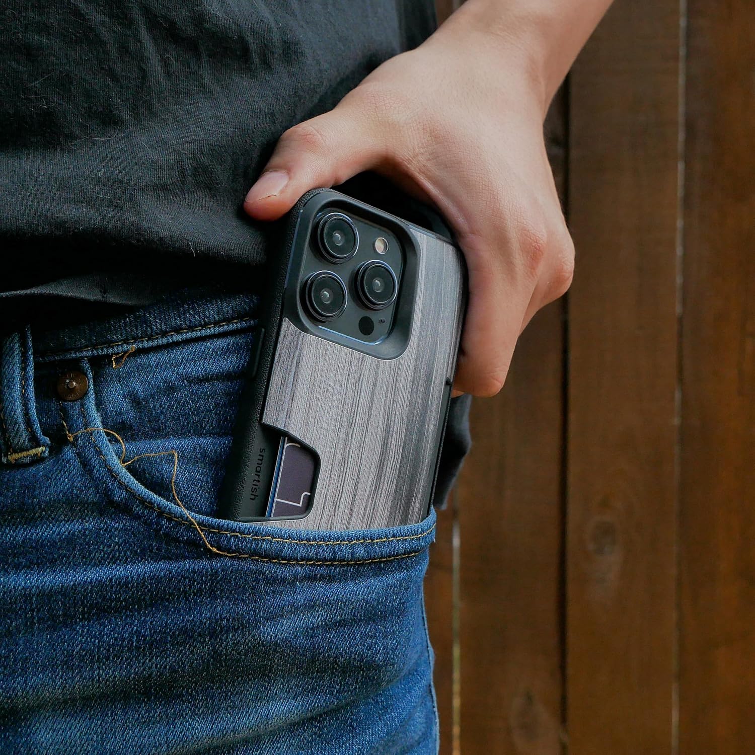 Smartish® iPhone 15 Pro Wallet Case - Wallet Slayer Vol. 1 [Slim + Protective] Credit Card Holder - Drop Tested Hidden Card Slot Cover Compatible with Apple iPhone 15 Pro - Graspin' Aspen - Image 9