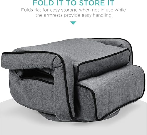 Miniatura 5 de Best Choice Products Silla de juegos de gran tamaño grande con respaldo alto de 360 grados silla de piso giratoria grande y alta multiusos con