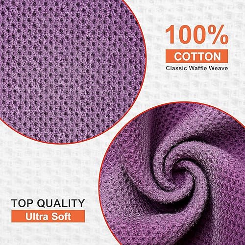 Miniatura 412 de Kitinjoy - Paños de cocina 100% algodón, paquete de 6 paños de cocina ultra suaves y absorbentes para secar platos, toallas de cocina de secado