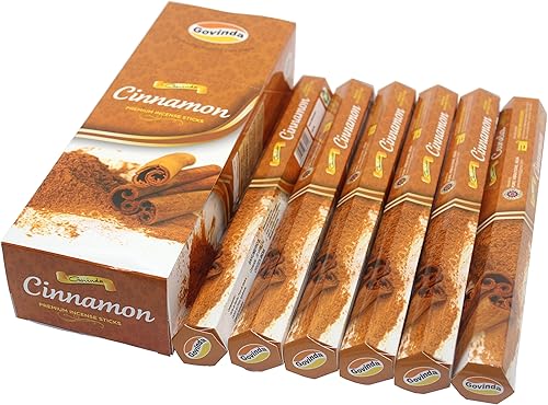 Govinda Incense - Cinnamon - 120 Incense Sticks, Masala Coated Incense