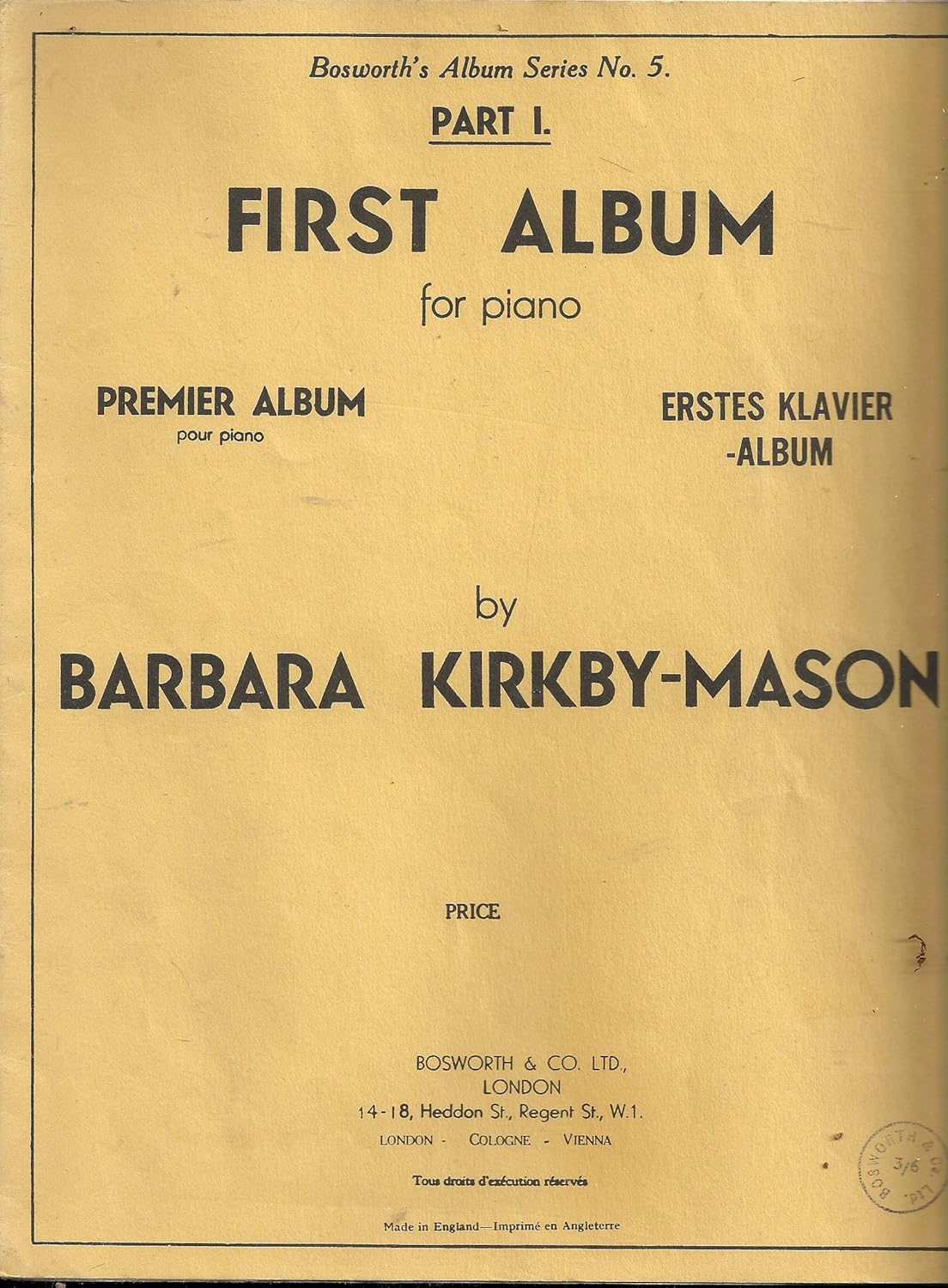 Barbara Kirkby-Mason: First Album For Piano - Part 1 - Partitions      Sheet music