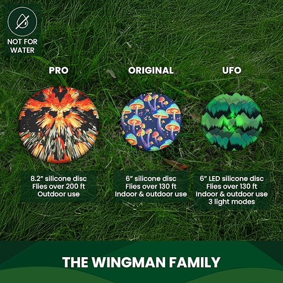 Waboba Wingman, Marble, Foldable Silicone Flying Disc, Fly Straight and Far