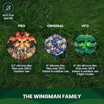 Waboba Wingman, Marble, Foldable Silicone Flying Disc, Fly Straight and Far