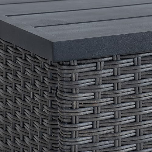 Miniatura 7 de CorLiving Brisbane - Mesa de centro de mimbre negro resistente a los rayos UV