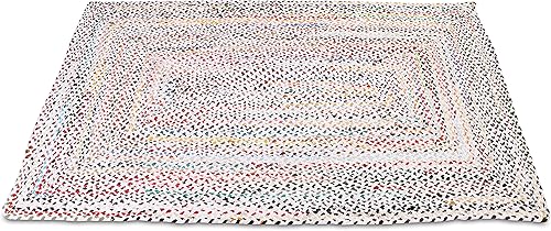 Miniatura 110 de Alfombra de trapo de algodón, 24 x 36 pulgadas, multicolor, tejida a mano, lavable y reversible, para sala de estar, cocina, entrada, con borlas