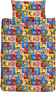 Paw Patrol Parure Housse de Couette, 100% Coton, Multicolore, Simple, 200 x 155 x 0,5 cm