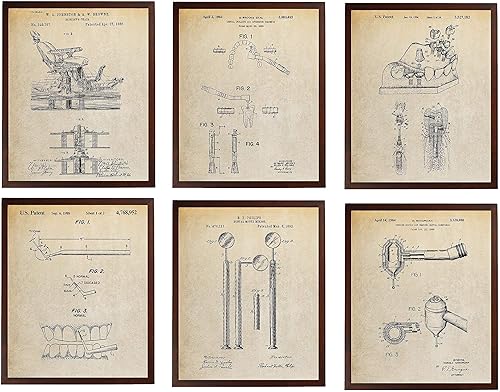 Nabo Diseños Dentista Silla Sonda Dental Boca Espejo Taladro Implante Abutment Patente Cartel Dental Oficina Decoración Dentista Regalo TDP419