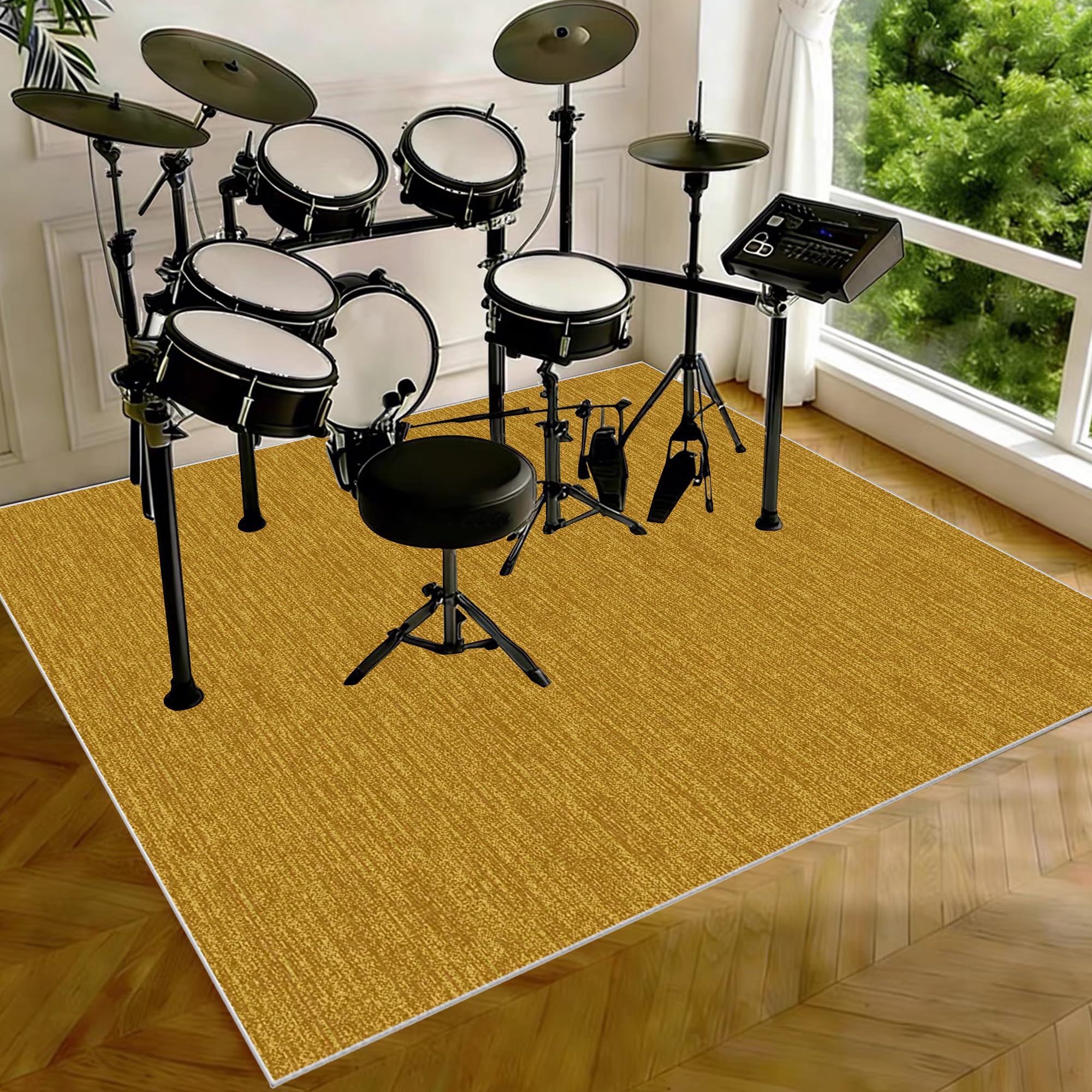 Dywanik perkusyjny, antypoślizgowy, z izolacją akustyczną, mata do perkusji, profesjonalna mata do perkusji, mata antywibracyjna, 150 x 120 cm
