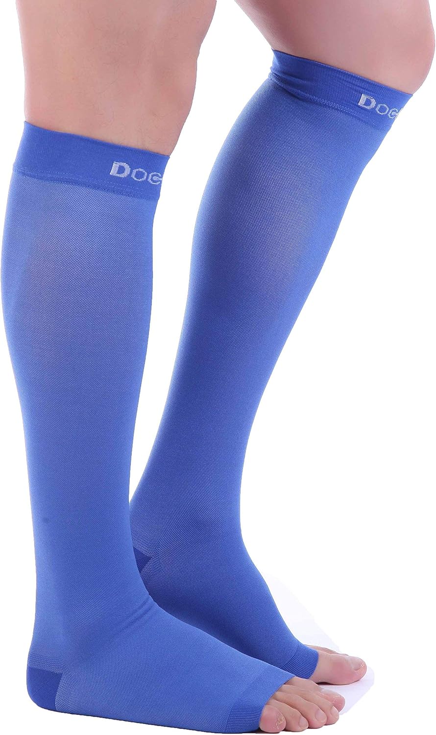 Doc Miller Open Toe Compression Socks for Women & Men 15–20 mmHg, Knee High Calf Support Sleeves, Graduated Stockings for Swelling Recovery, Circulation, 1 Pair - Image 8