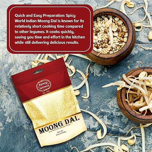 Miniatura 3 de Moong Dal 4 libras frijoles secos divididos  Lentillas doradas indias  100 natural y puro  por Spicy World