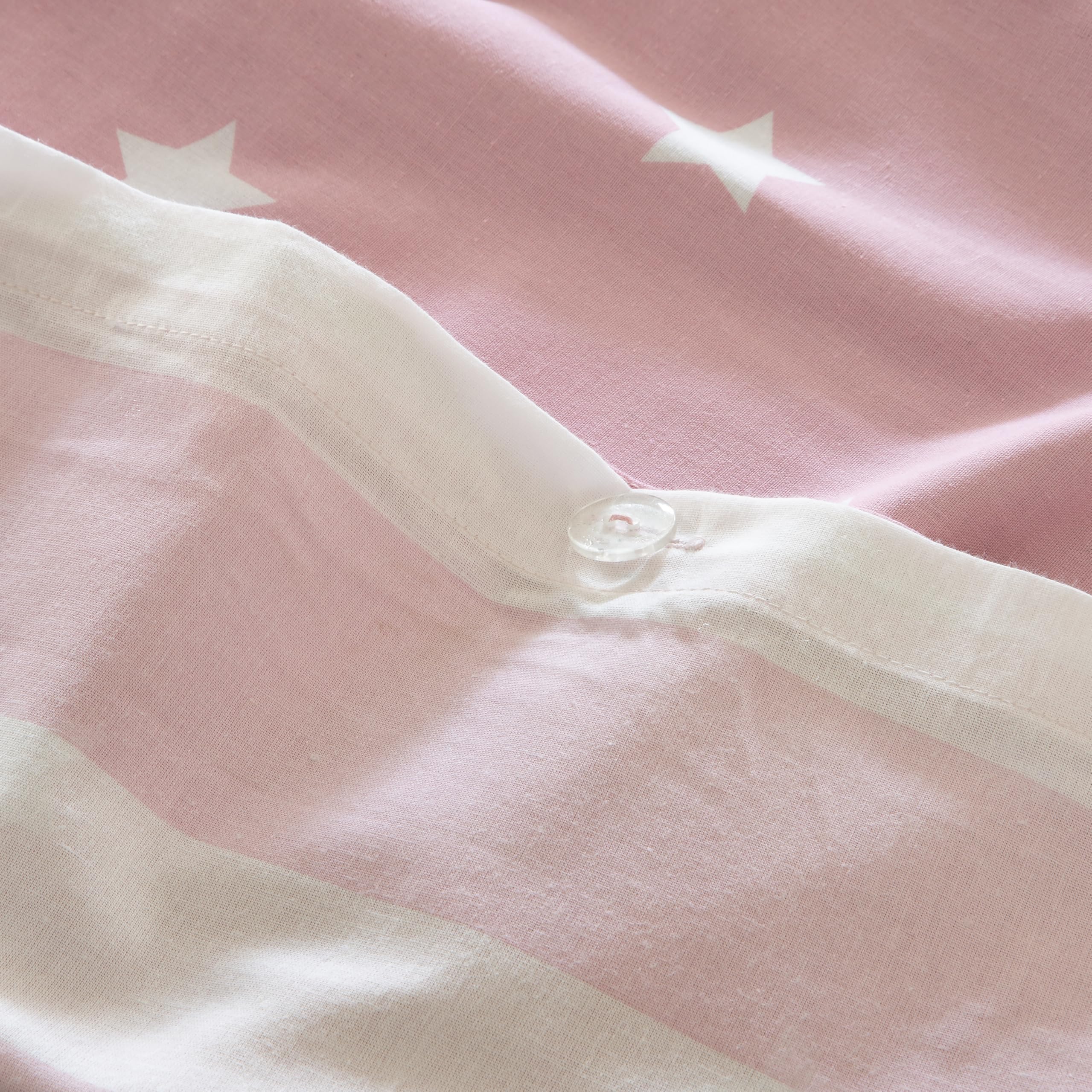COTTON ARTean Funda Nórdica Infantil Cama 90 Algodón poliéster Katua Rosa | Incluye 2 piezas: F. Edredón 150x220 +1 F.de Almohada Cierre Botones.Certificado OEKO-TEX