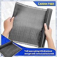 Vista 20 de Tudomro Tela de fibra de carbono de 10 x 12 pulgadas, hoja de fibra de carbono negra, tela pura de 2 x 2 pulgadas, tejido de sarga 3k/7.76 oz