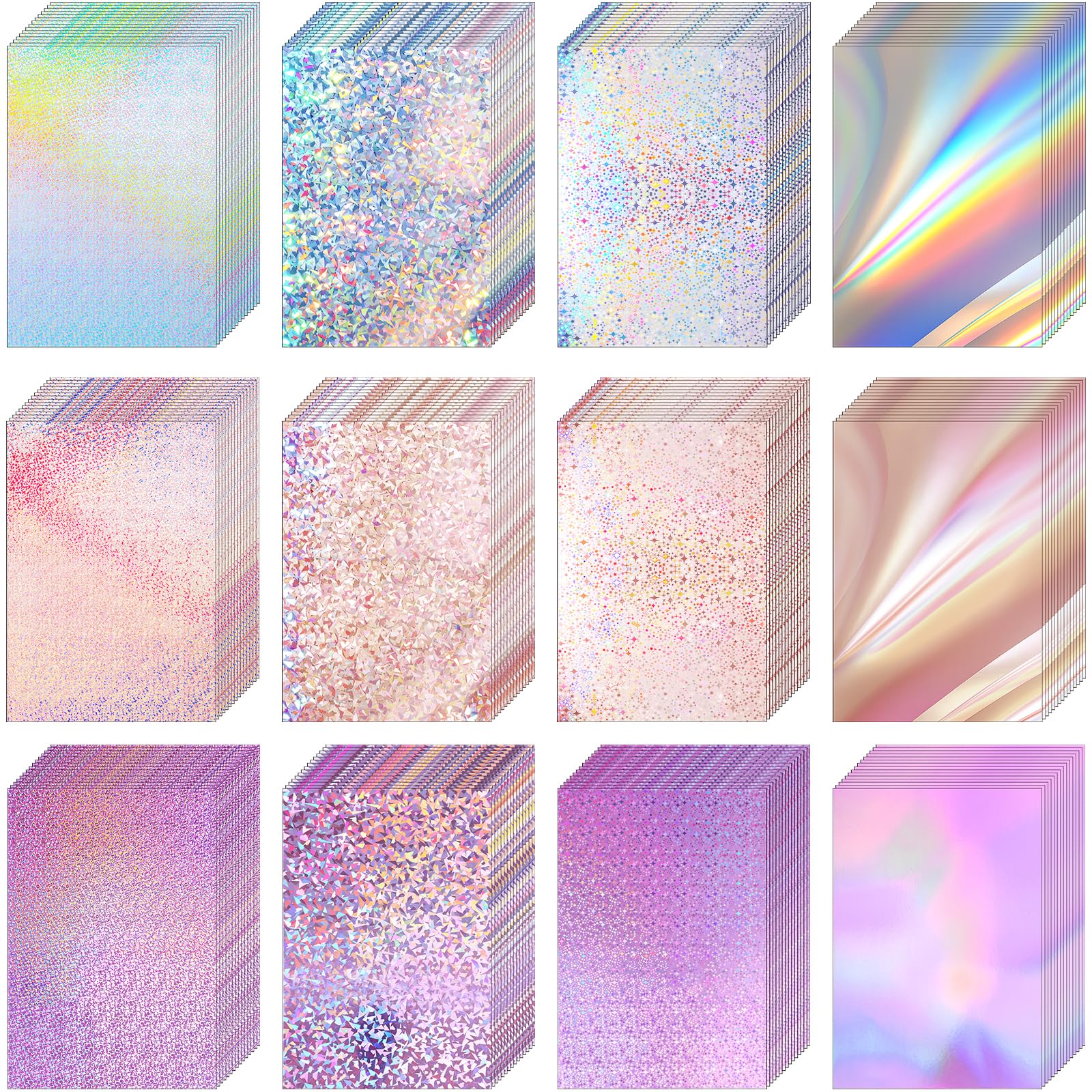 Amazon.com : Kosiz 100 Sheets Metallic Holographic Card