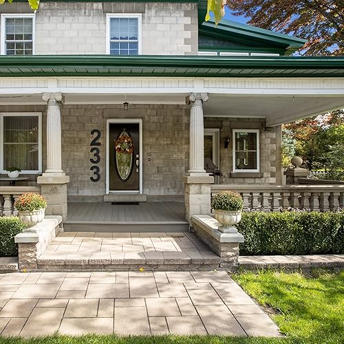 Miniatura 7 de BetLight Números de casa modernos, número de dirección flotante de acero inoxidable de 10 pulgadas de alto para exteriornegronúmero 4