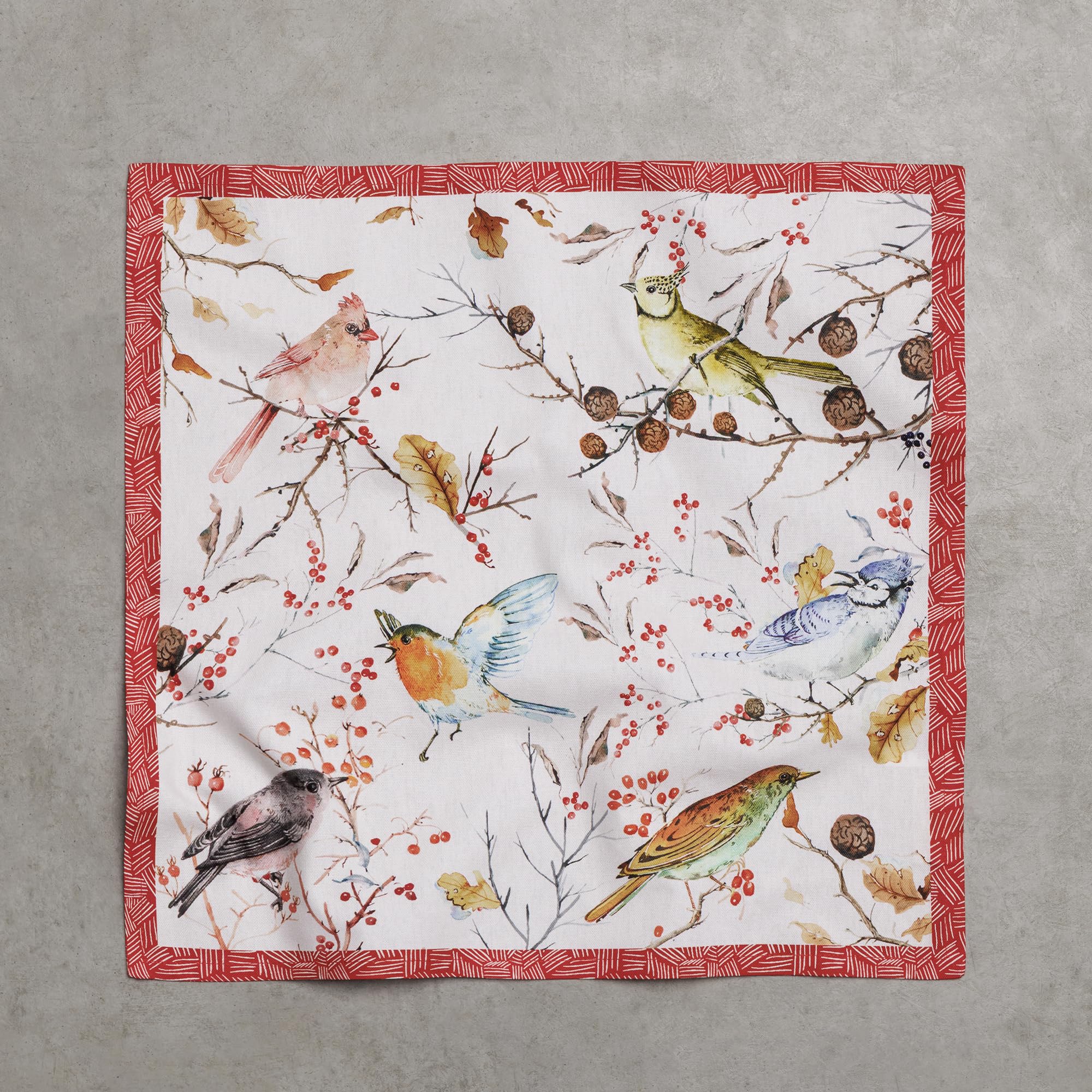 Maison d' Hermine Juego de 4 servilletas cuadradas de tela 100% algodón, suaves y duraderas, reutilizables para uso diario, lavables, cenas, cócteles, bodas, restaurantes (Pinson, 45 x 45 cm)