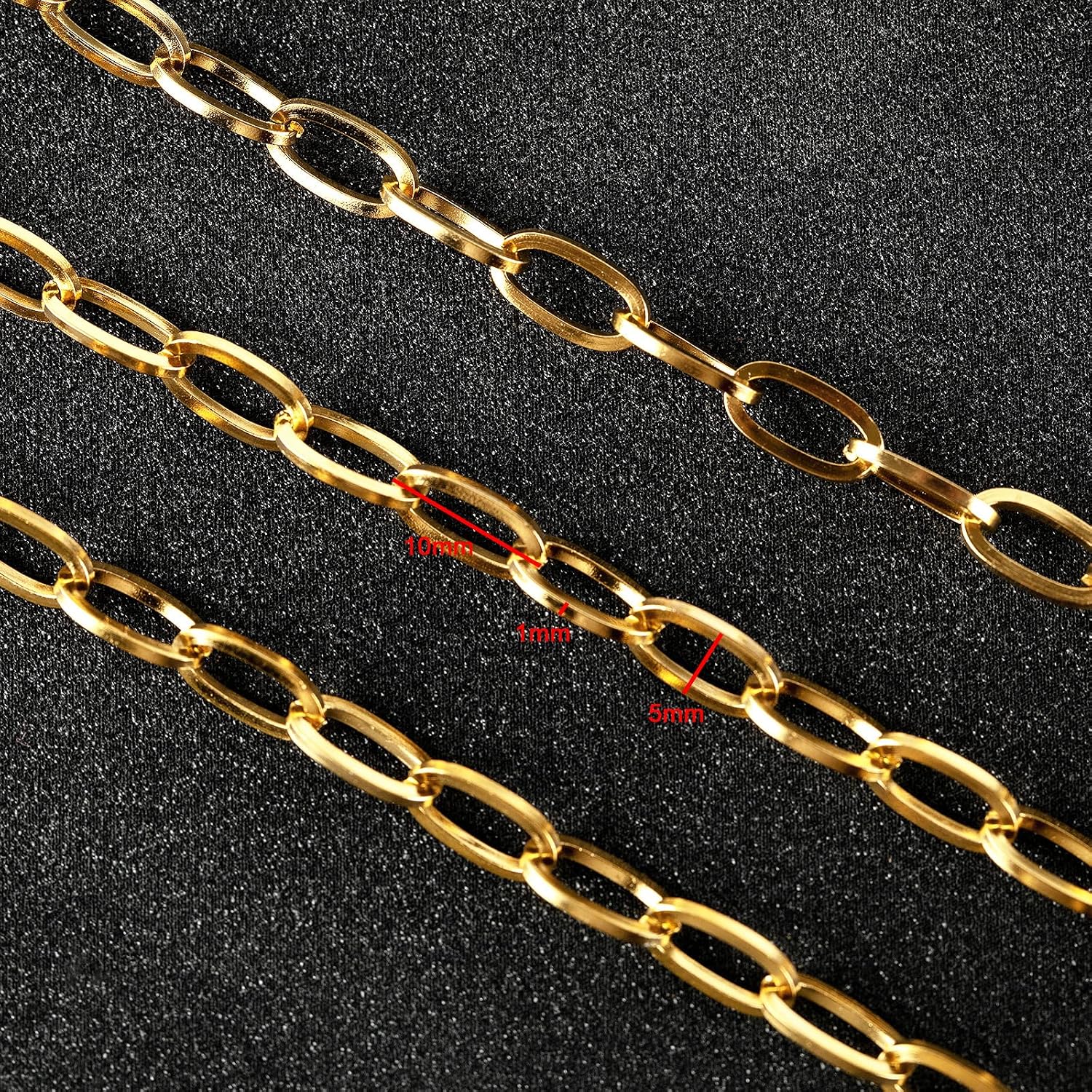 16.4 Feet Gold Plated Link Chain for Jewelry Making Stainless Steel Oval Paperclip Chain Bulk with Jump Rings Lobster Clasps for Jewelry Bracelet Necklace Choker Making Supplies