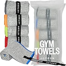 Acteon Microfiber Gym Towels 5 Pack, Toalha de suor sem odor Quick Dry Silver ION, Secagem r&aacute;pida super absorvente para homens & amp; Mulheres, Treino, Yoga, Corrida, Caminhadas, Viagem &ndash; 16x30.5 Polegada