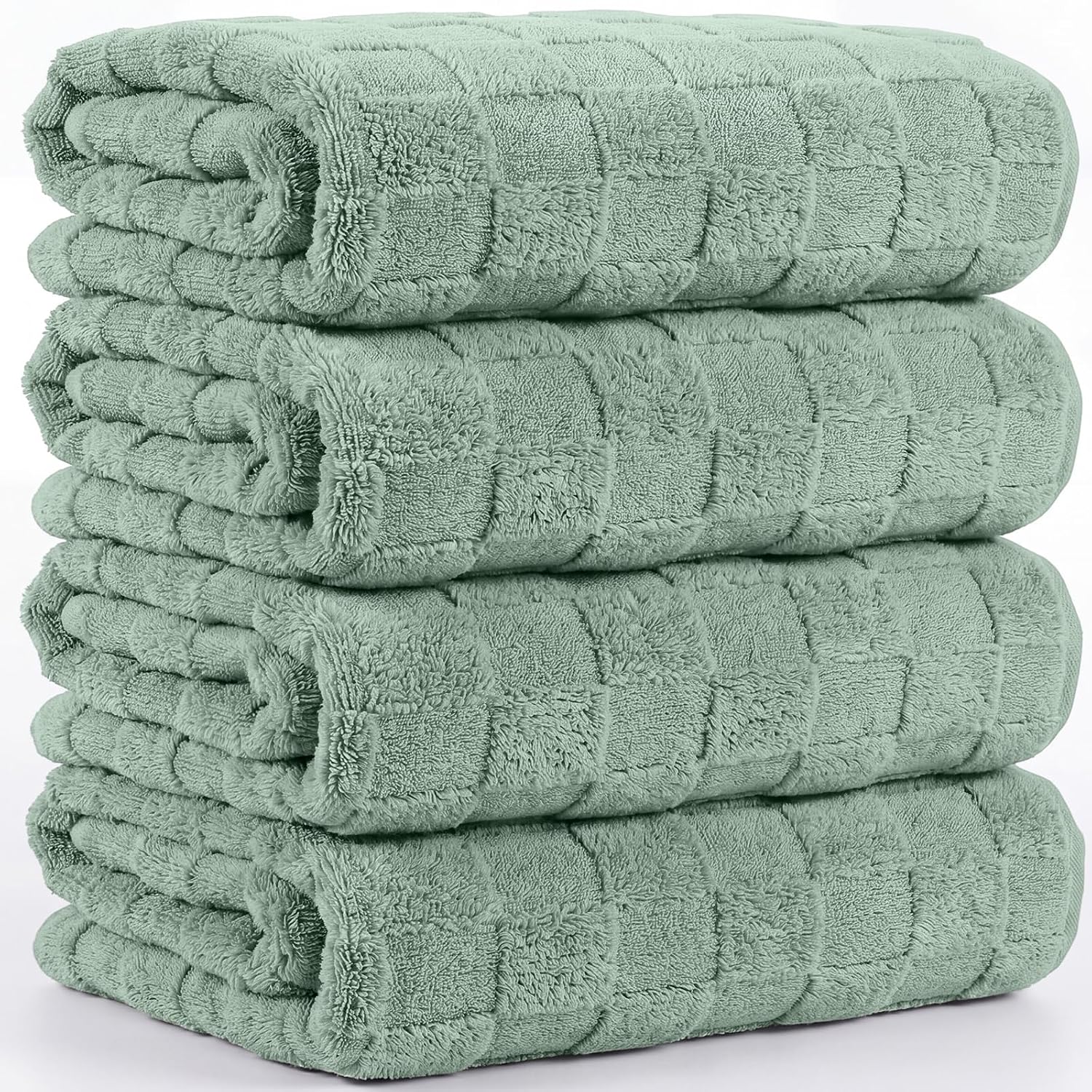 Peryiter 4 Pack Oversized Bath Towels 35 x 70'' Extra Large Bathroom Towel Absorbent Microfiber Soft Quick Dry Towels Bath Sheets for Adults Beach Pool Gym Hotel SPA Yoga(Sage Green)