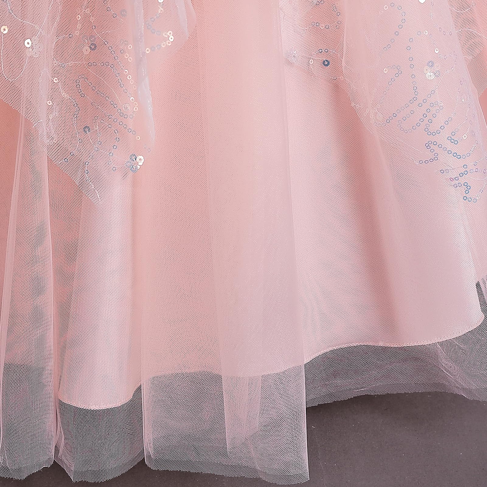 IWEMEK Kinder Mädchen Kleid Zeremonie Hochzeit Lang Karneval Tutu Ärmellos Kleid Taufe Kommunion Geburtstag Party Brautkleid