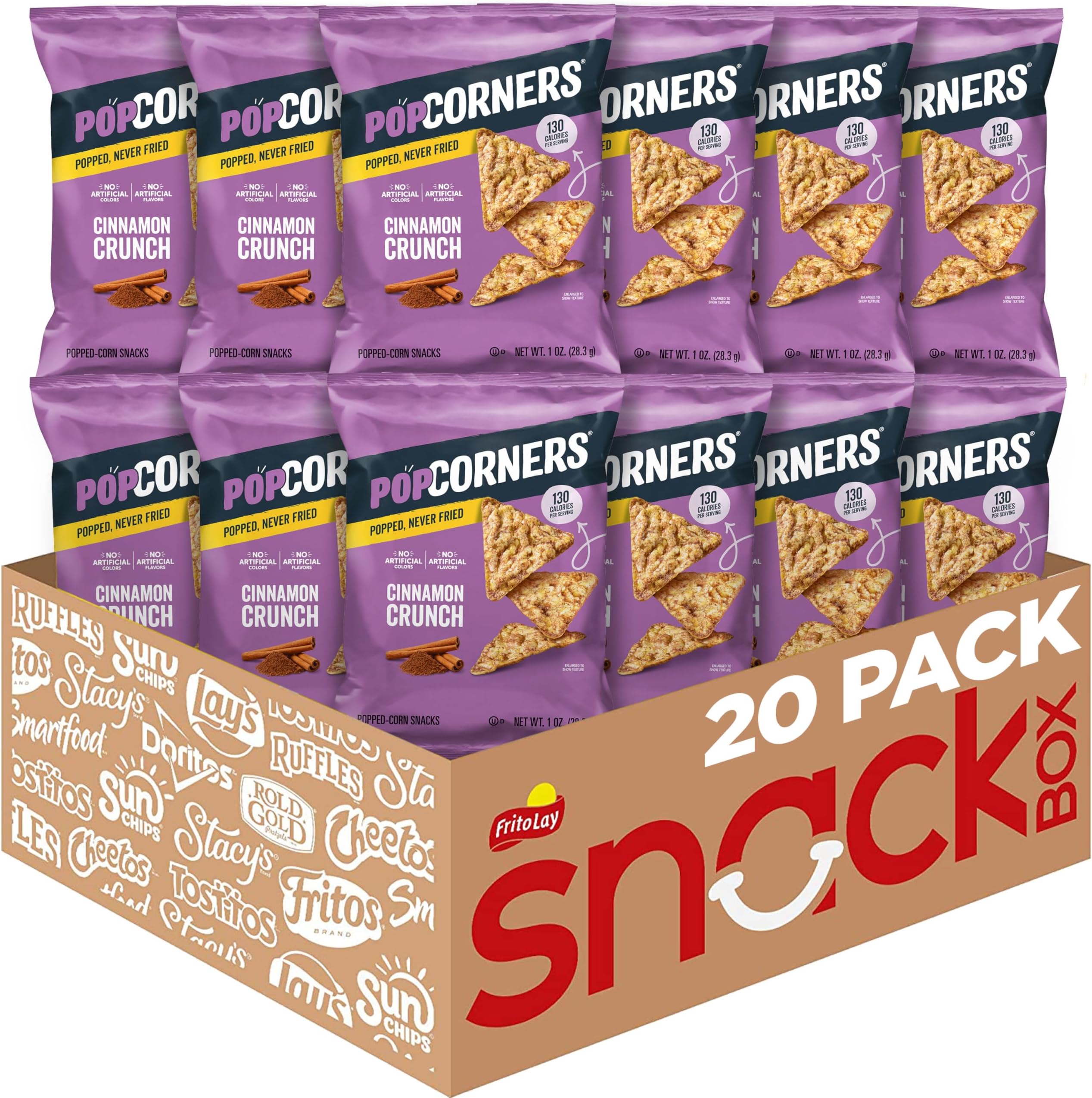Popped Corn Snacks, Cinnamon Crunch, 1 Ounce (Pack of 20) (Packaging May Vary)