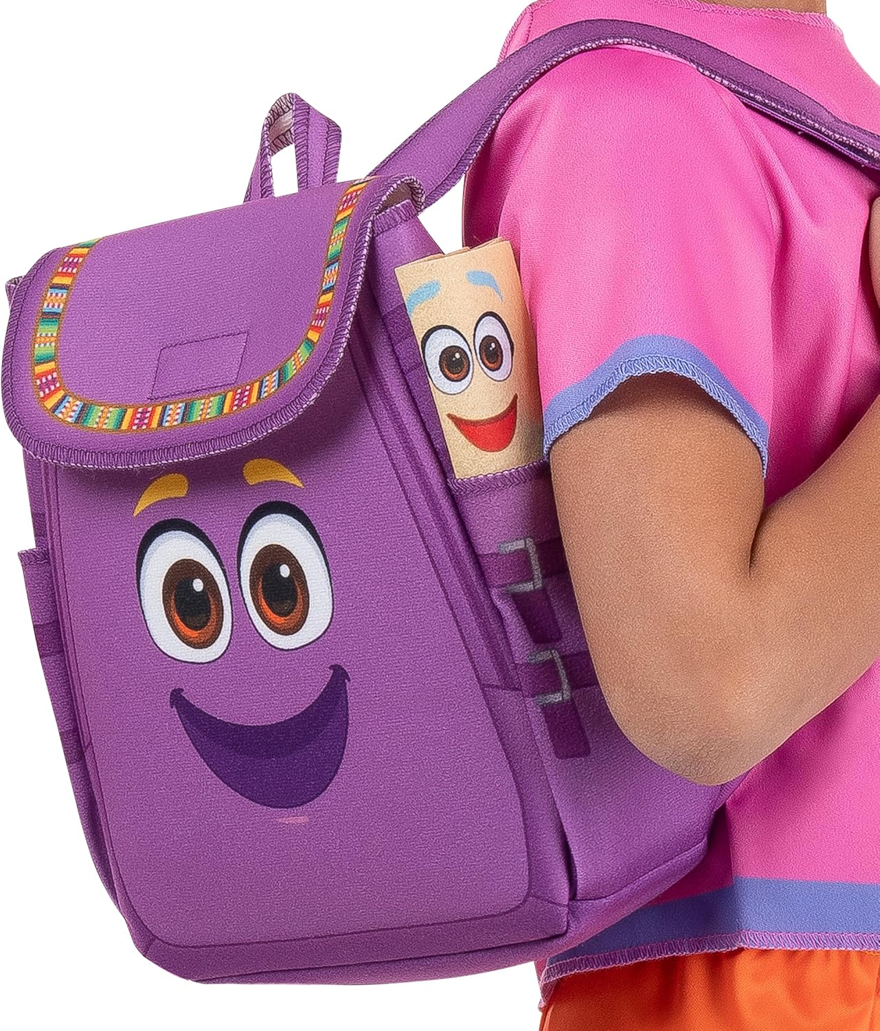 Dora the Explorer Official Toddler Halloween Costume - Foam Backed Backpack with Printed Design plus Hairclip, Shirt, and Shorts (3T-4T)