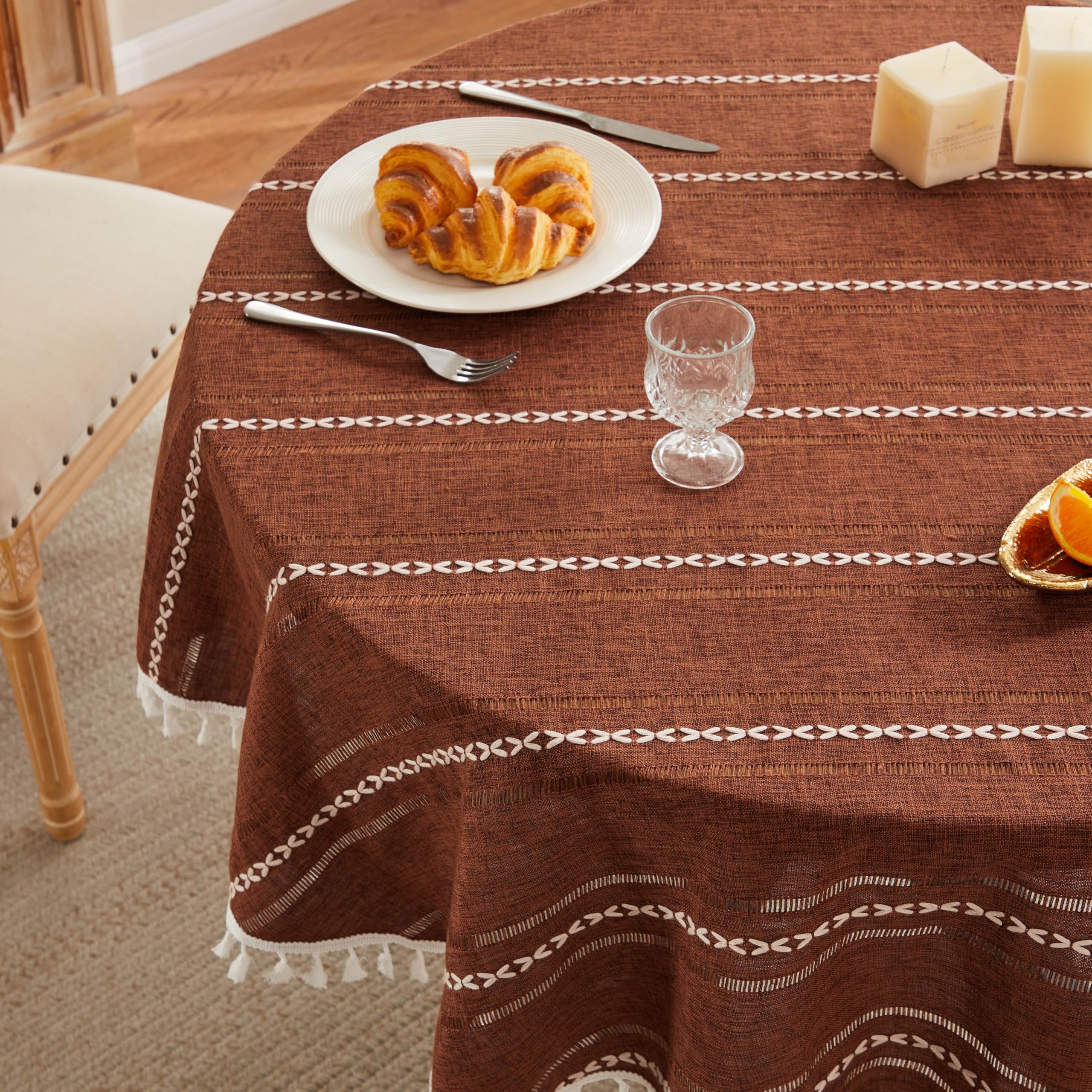 ZeeMart Hemstitched Boho Tablecloth