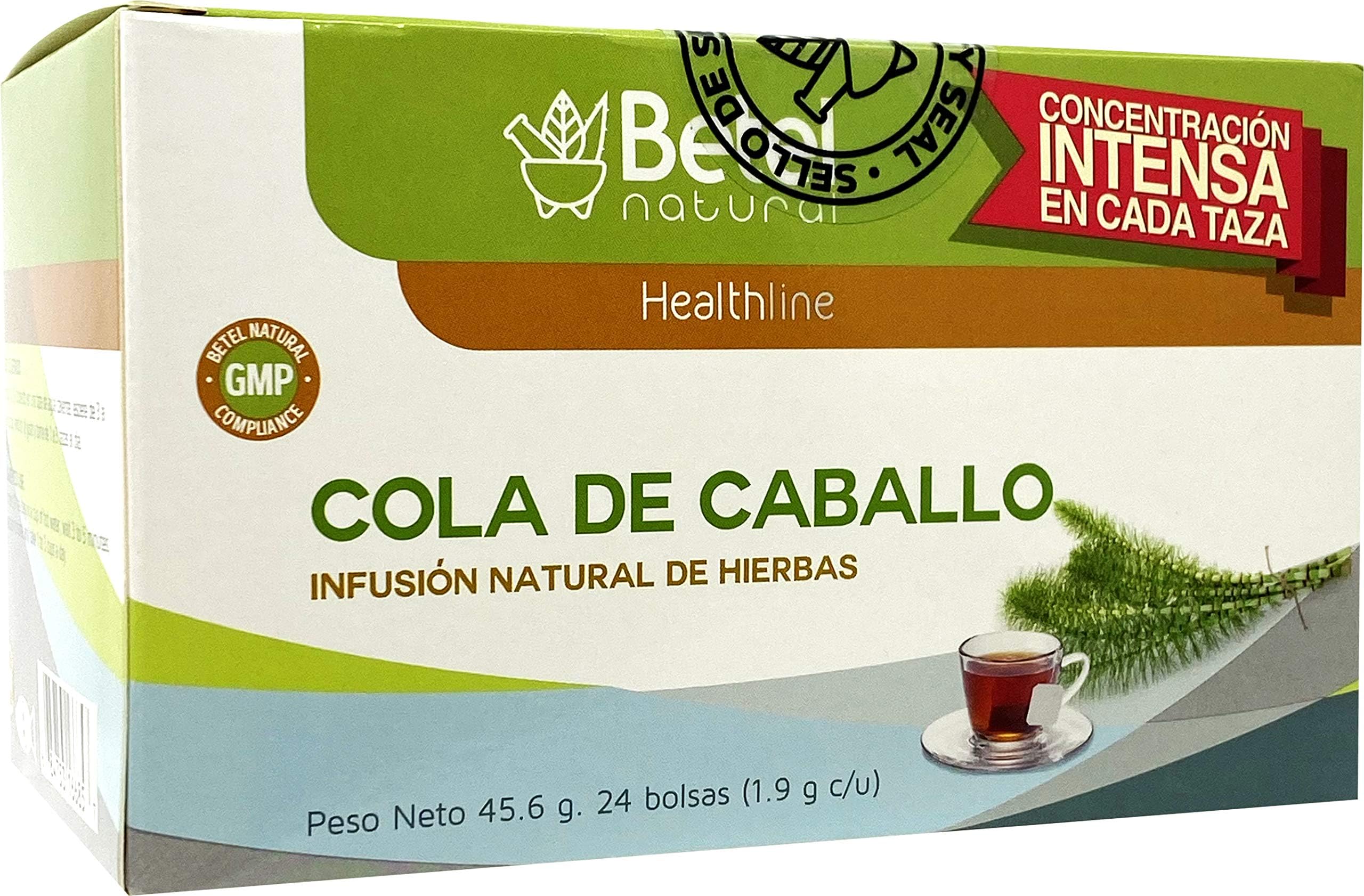 Cola de Caballo (Horsetail) Tea by Betel Natural - Healthy Nails, Hair, Skin - 24 Tea Bags