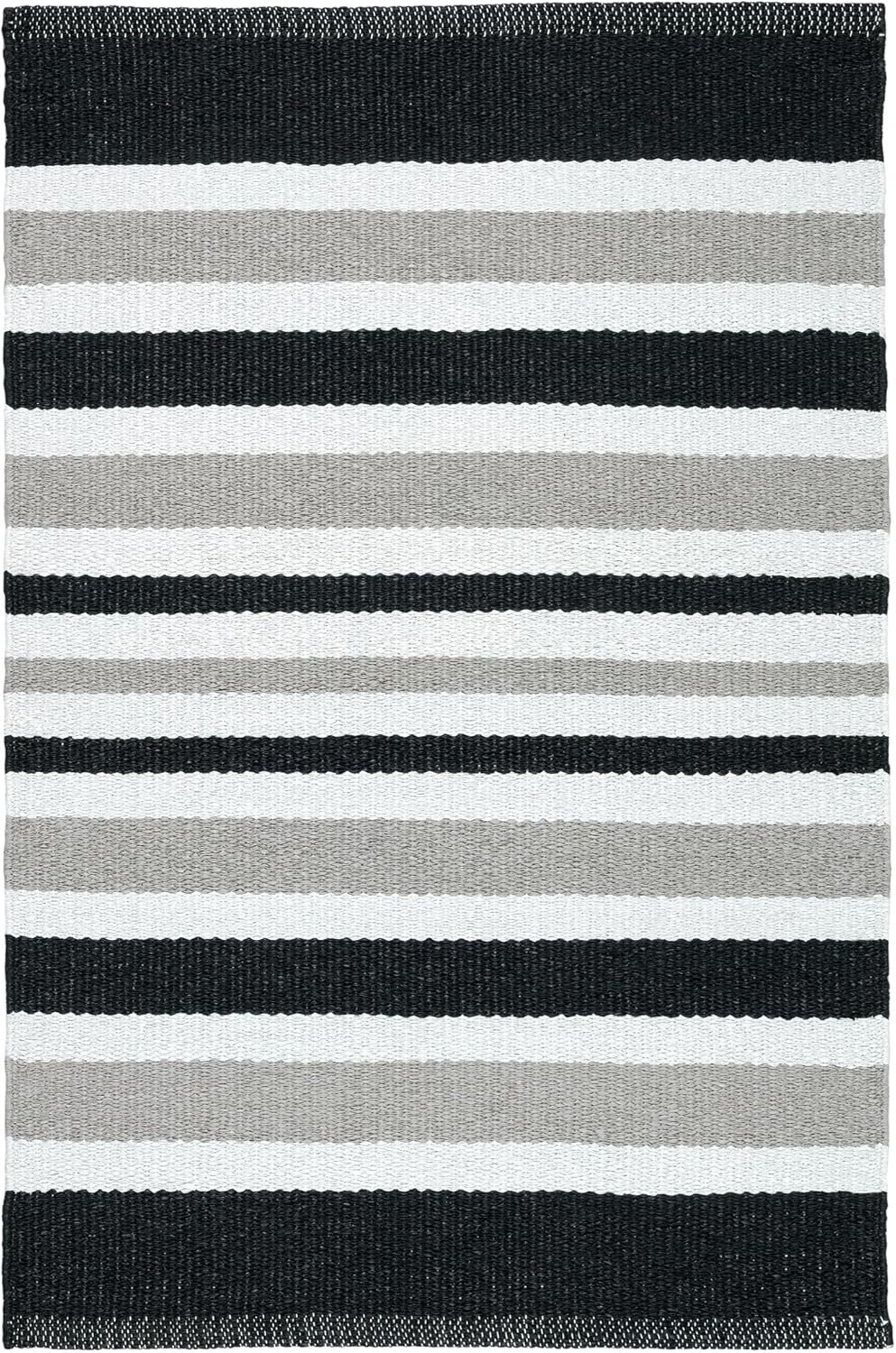Dash & Albert Oakley Stripe Handwoven Indoor/Outdoor Rug, 2.5 X 8 Feet, White Stripe Pattern