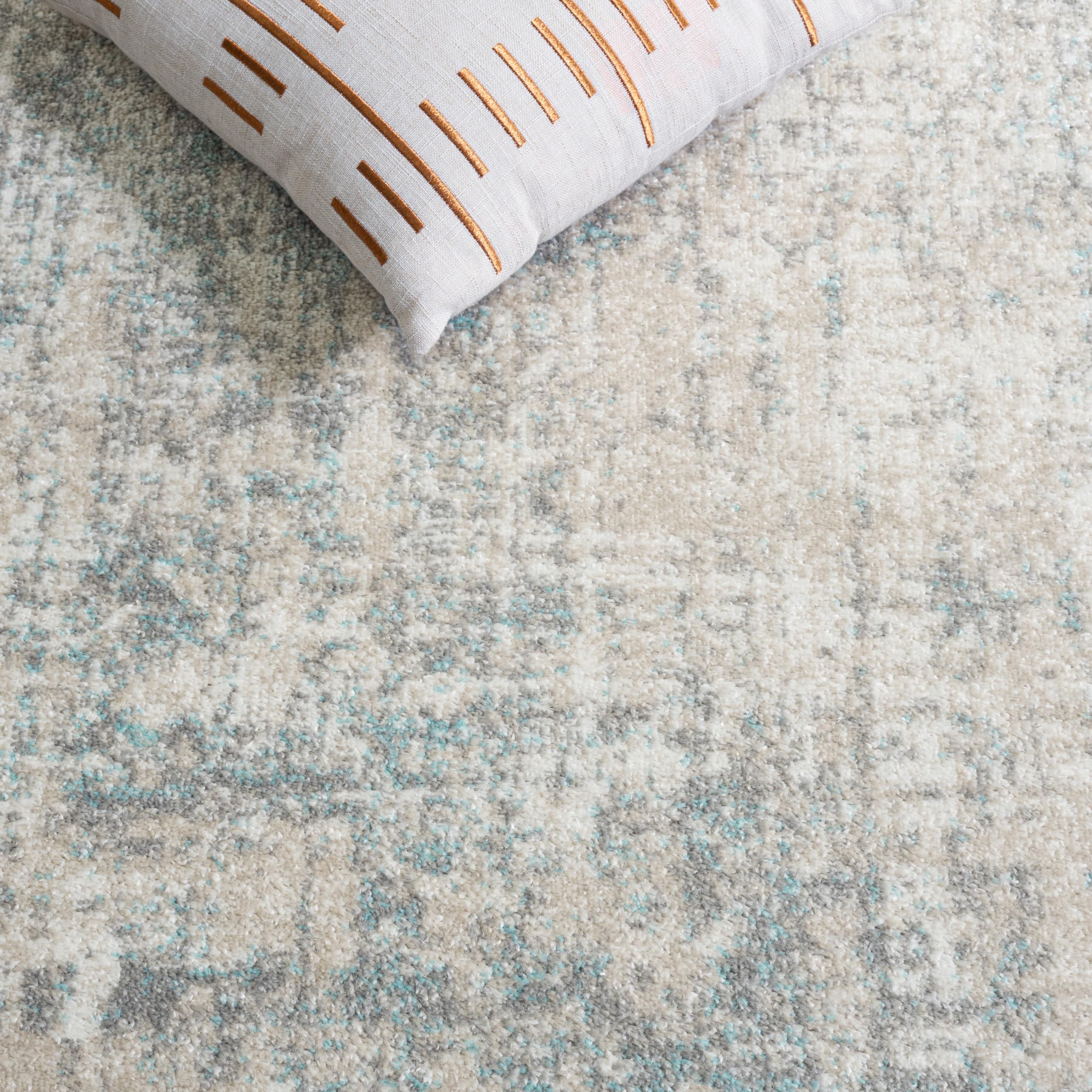SAFAVIEH Tapis Contemporain pour Salon, Salle à Manger, Chambre à Coucher - Adirondack Collection, Tapis à Poil Court, Beige et Ardoise, 244 X 305 cm