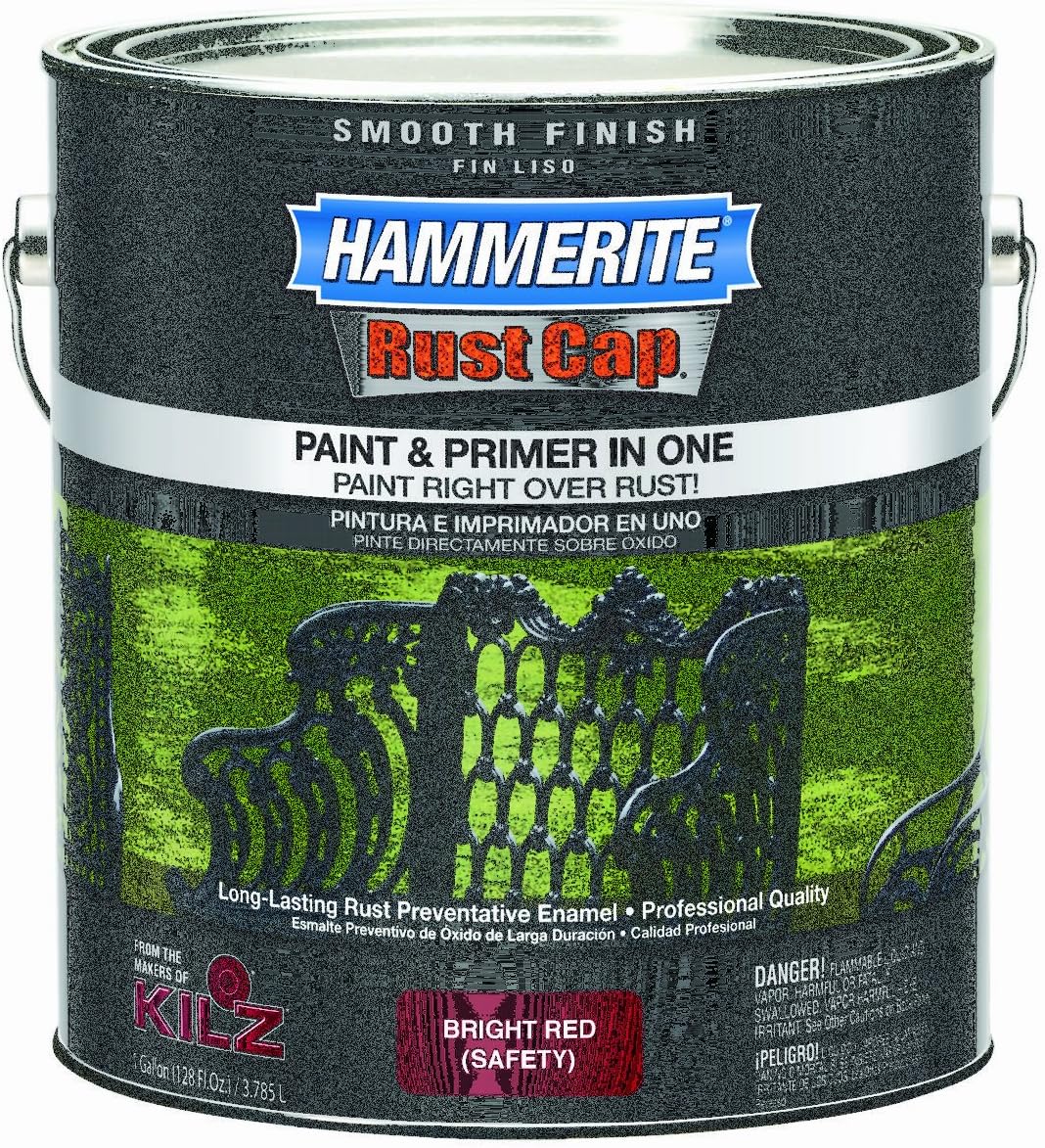 Masterchem 46210 Hammerite Rust Cap Smooth Red Enamel Paint, Gallon