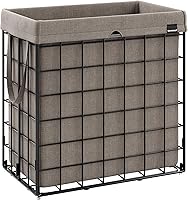 Vista 1 de SONGMICS Laundry Hamper, 29 Gal. (110L) Laundry Basket, Collapsible Clothes Hamper, Removable and Washable Liner, Metal Wire Frame, for Bedroom