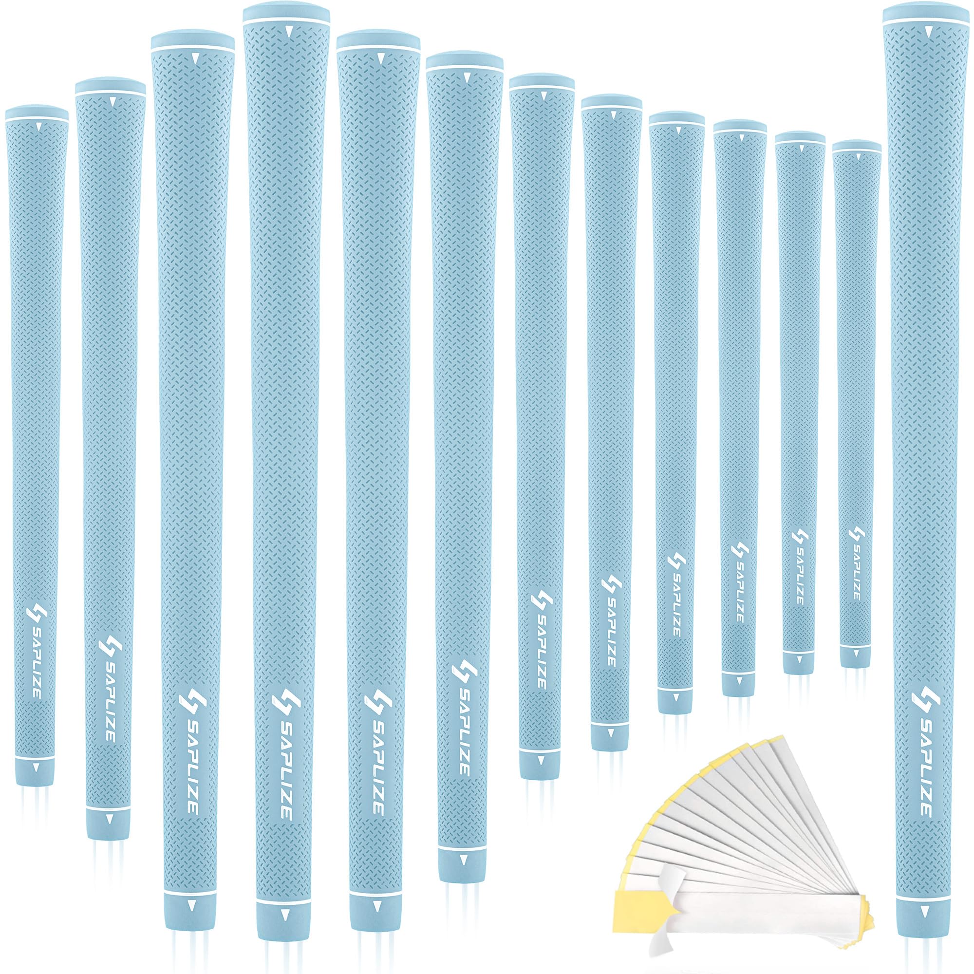 SAPLIZE Women's Exclusive Golf Grips, 13 Pack Soft Rubber Golf Club Grips with Optimized Taper Design, Comfortable & Shock-Absorbing, G30 Candy Series, Sky Blue