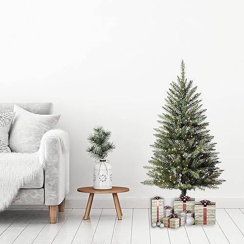Miniatura 7 de Haute Decor - Abeto Dumont de 4 pies con luces LED blancas cálidas de 0.197in con soporte