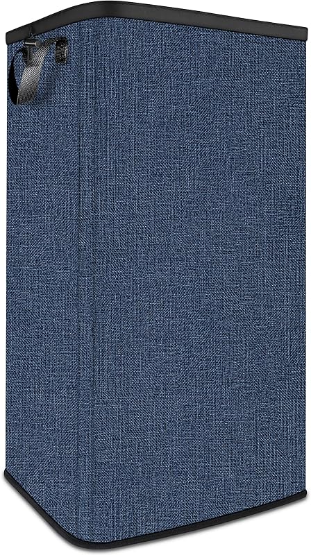Extra Large Laundry Hamper, Folding 100L Laundry Basket, Blue | Dirty Clothes Hamper for Bedroom, Tall Hamper, Sturdy Storage Organizer for Clothes