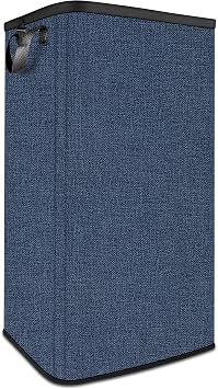 SNIGJAT Extra Large Laundry Hamper, Folding 100L Laundry Basket, Blue
