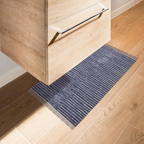 URVI Alfombra de trapo, tejida a mano, lavable, alfombra de entrada, alfombra para entrada frontal interior, cocina, dormitorio, comedor y baño disponible en Yaxa Colombia