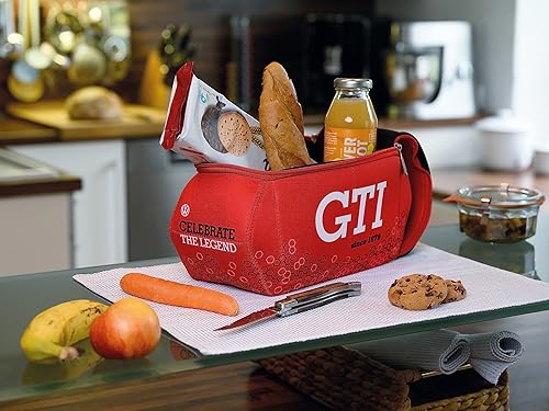 Miniatura 6 de BRISA VW Collection - Bolsa universal de neopreno Volkswagen para maquillaje, viajes, cosméticos en Golf GTI Design, HexágonoRojo, Large (10.6 X 4 X