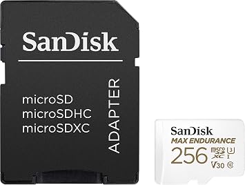 SANDISK MAX ENDURANCE microSDXC Memory Card with Adapter 256 GB (for Dash Cams and Home Surveillance Systems 100 MB/s Transmission V30 Class 10 U3)