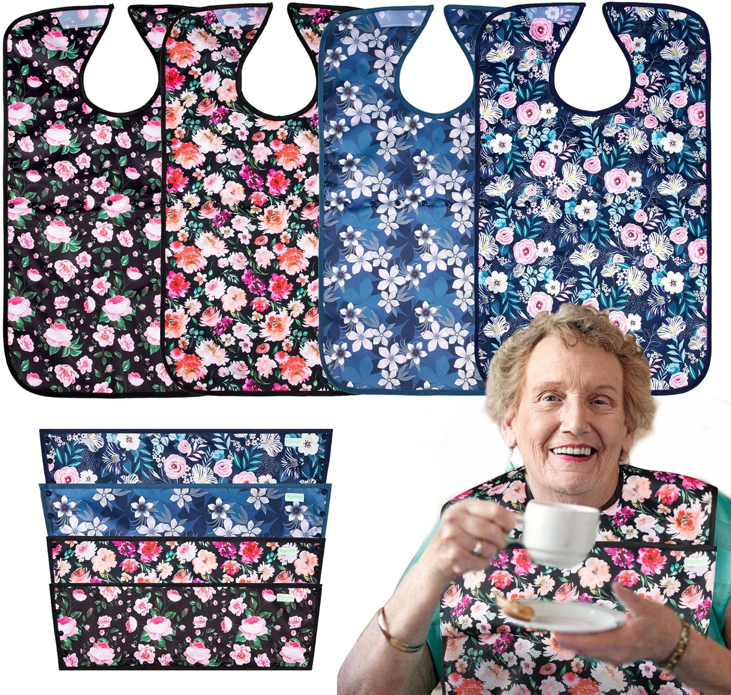wegreeco 4 Pack Adult Bibs for $7.99 at Amazon