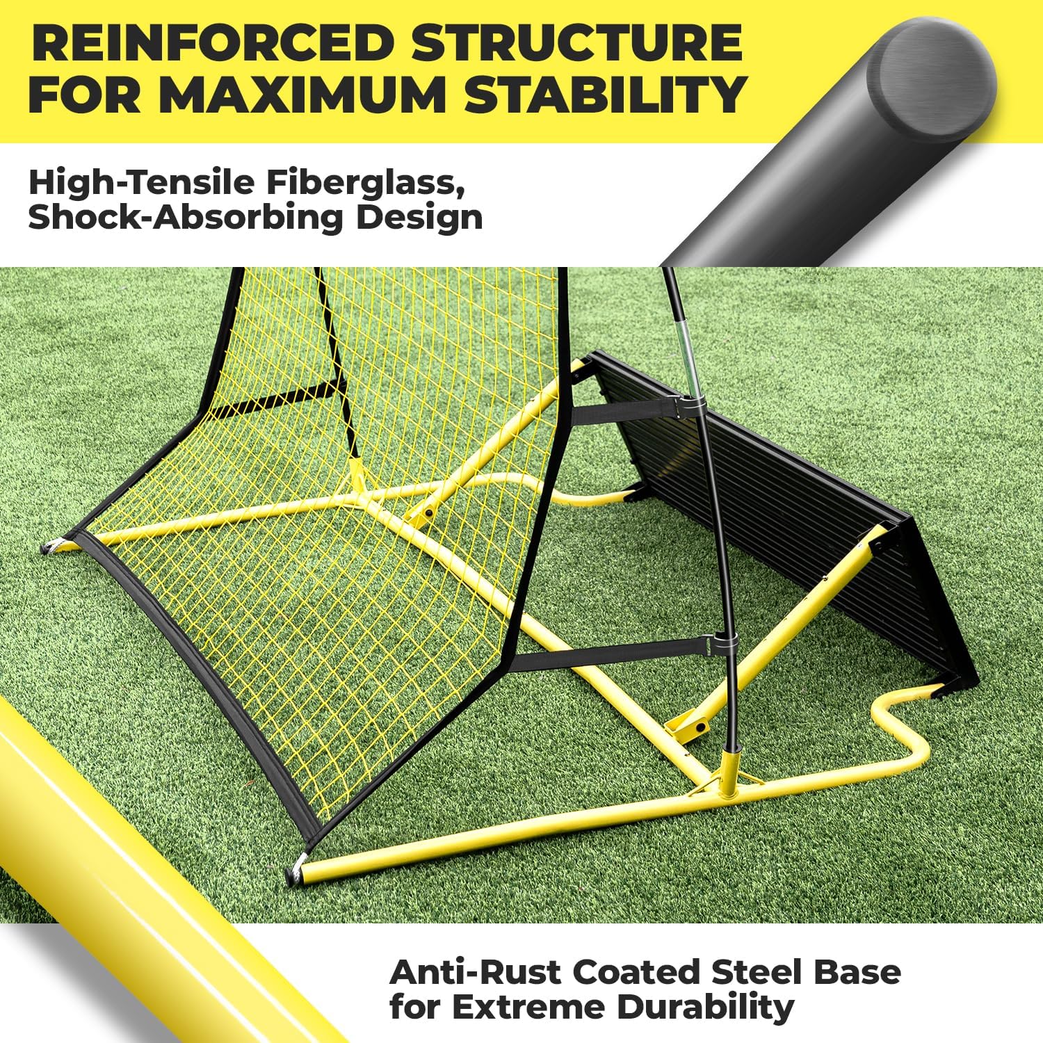 2 in 1 Soccer Rebounder Net & Board, Dual-Sided Rebounder for Solo/Team Practice, High-Bounce Soccer Bounce Back Net for Passing,Volley, Football Trainer Net with Board Wall for All Players