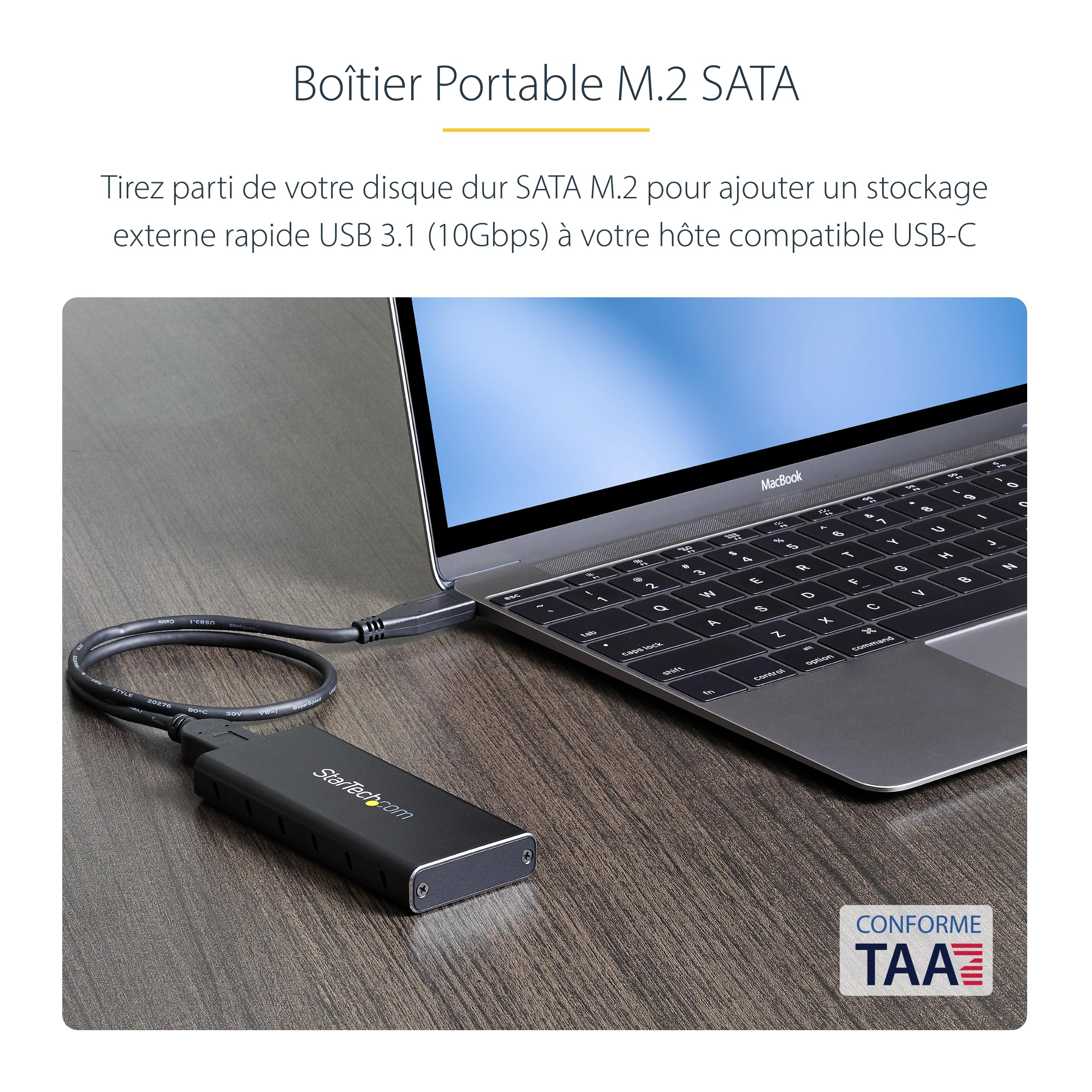 Boîtier Usb 3.1 10gb/s Hdd Ssd 2.5 Sans Outil Uasp Boîtier Externe USB 3.1 Gen 2 10 Gb/s Pour SSD/HDD 2.5" - Installation Sans Outil Avec UASP Alimentation Par Port USB