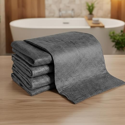 amazon basics 5Pcs Thickened Magic Microfiber Cleaning Cloth | Reusable Lint Free Streak Free Cloths for Car, Kitchen, Flo...
