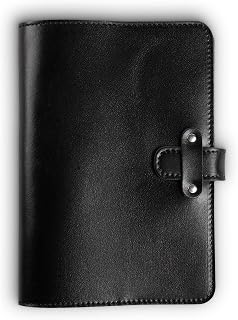 PEGAI Personalized Leather Journal Notebook- Handmade Leather Traveler's Notebook Planner |Refillable Leather Notebook Cover | Professional Notebooks for Work | DuPage Black,Full | Lined