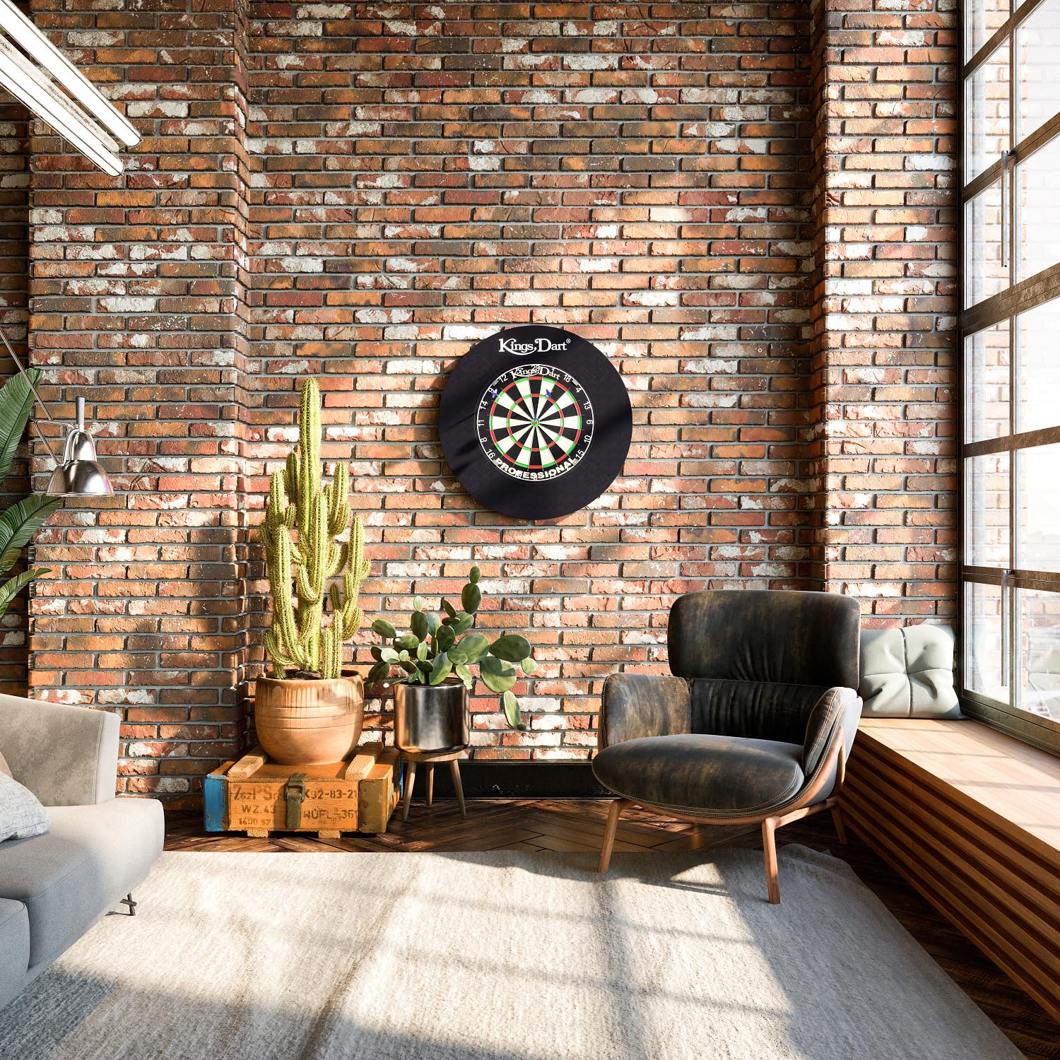 Kings Dart Surround | Auffangring, Backboard für Dartscheiben mit Ø von 45 cm | Schutz für Wand u. Darts | Weicher Kunststoff | Schwarz | 72x72 cm | Gewicht: 1 kg
