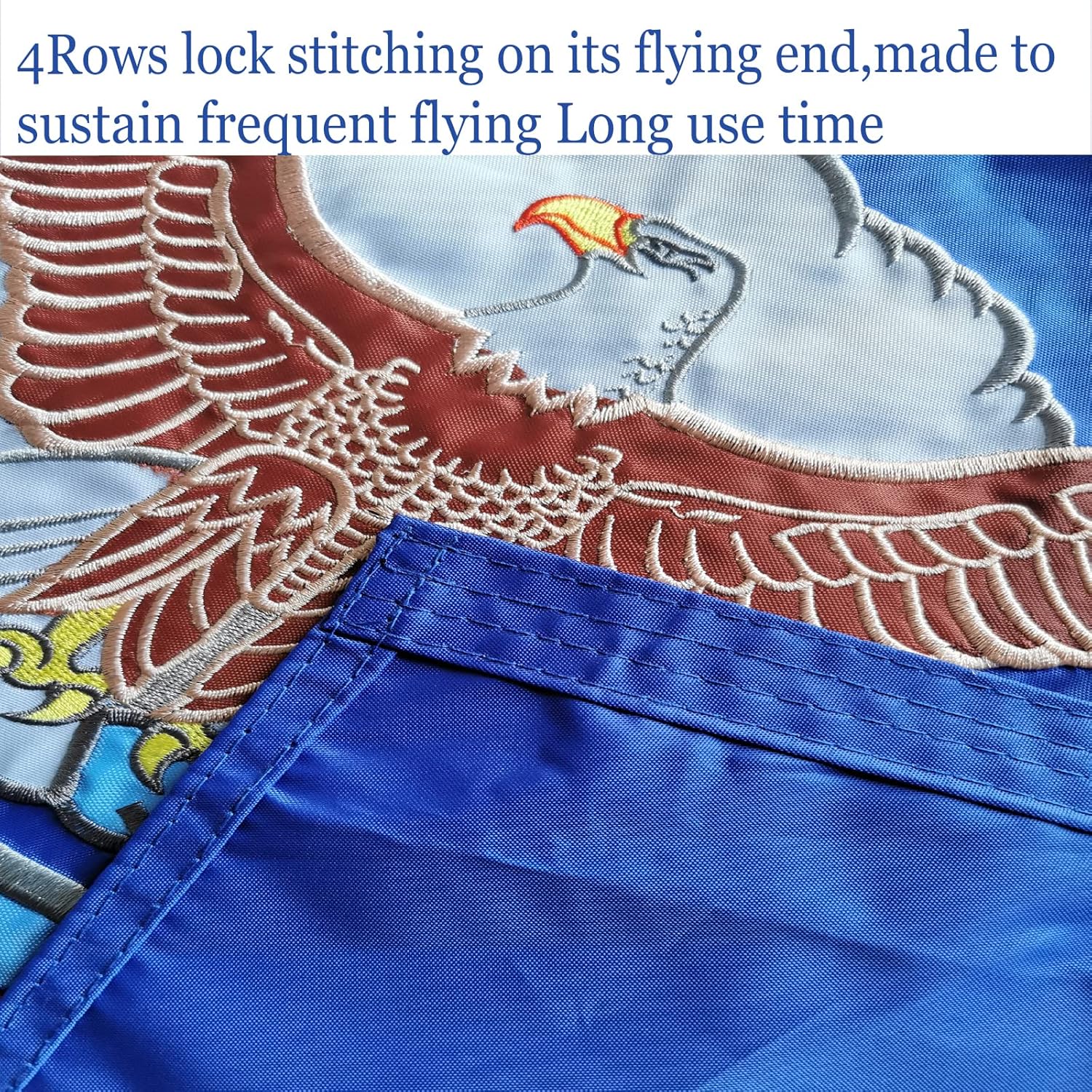 US Air Force Flag Embroidered Double Sided 3x5 Heavy Duty United States Military Flag 340D Polyester and Durable Canvas Header with 2 Brass Grommets - Image 4