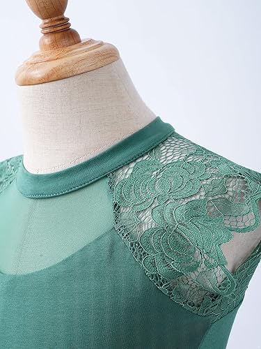 Miniatura 6 de JEATHA Leotardos de ballet para niñas tops de baile de bailarina encaje floral con botones entrepierna