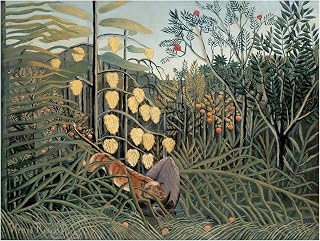 Trademark Fine Art Canvas Wall Art - Henri Rousseau 'Rousseau's Jungle II' Wall Art for Living Room, Bedroom, or Office Décor