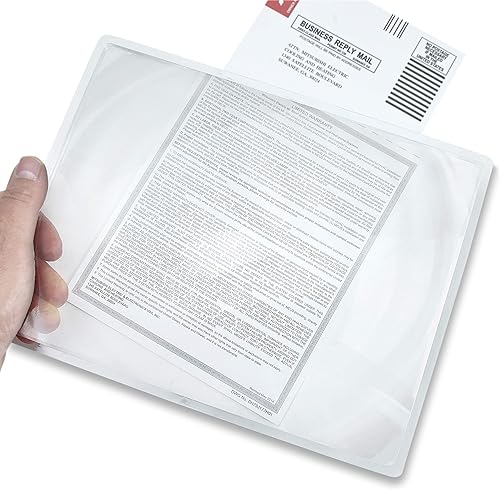 Vista 4 de Carson 2 lupas de página Fresnel de 8.5 x 11 pulgadas para leer periódicos, revistas, libros y más, juego de 8